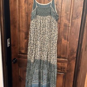 NATURAL LIFE Blue and Cream Maxi Dress